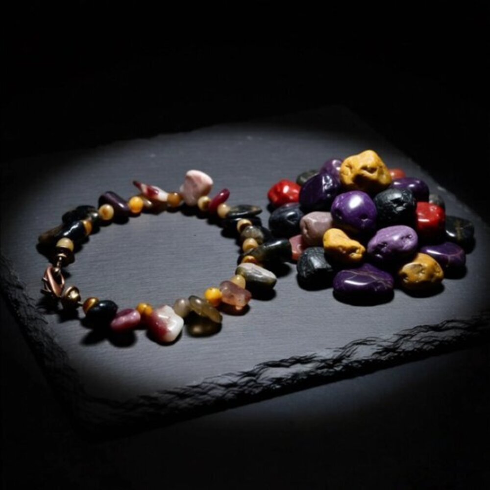 Semi-Precious Stone Beads: Rhodochrosite Ametrine Agate +++ | Mostly Dark Colors